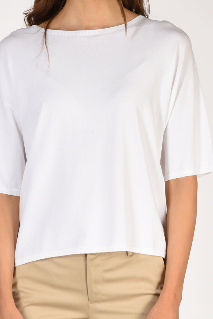 Anne Claire Maglia Girocollo Bianco Donna - 3