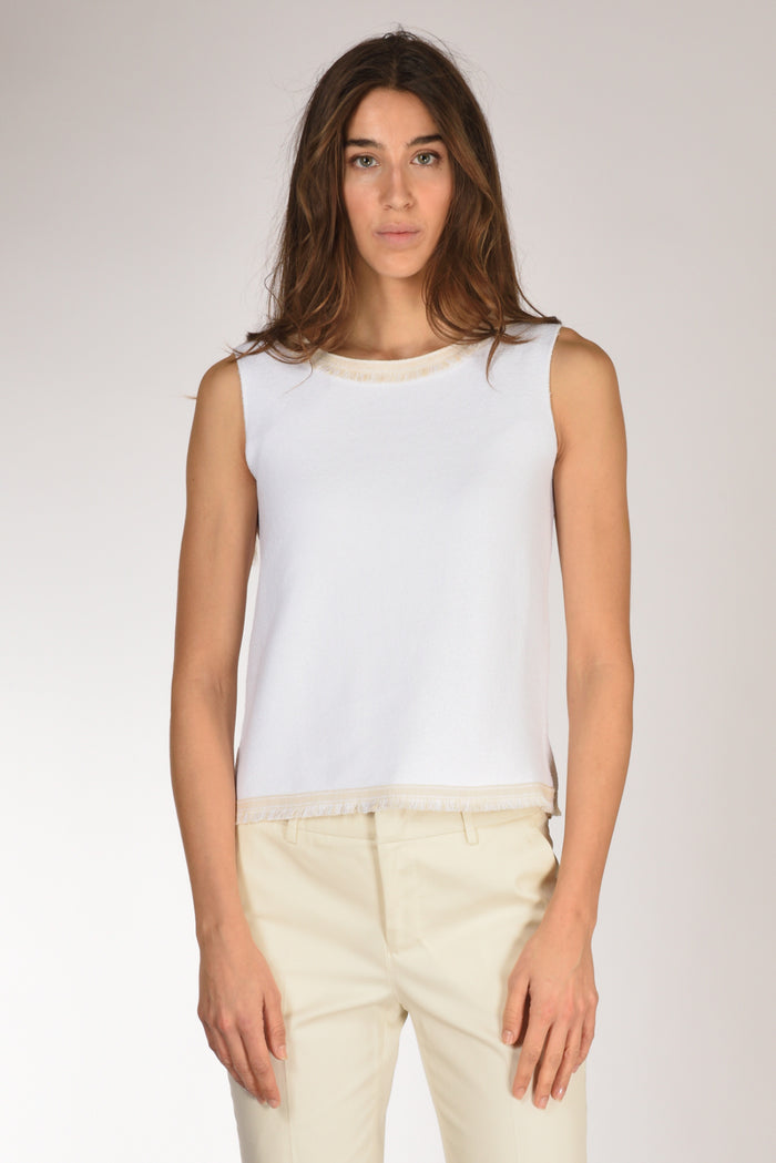 Anne Claire Canotta Maglia Bianco Donna - 2