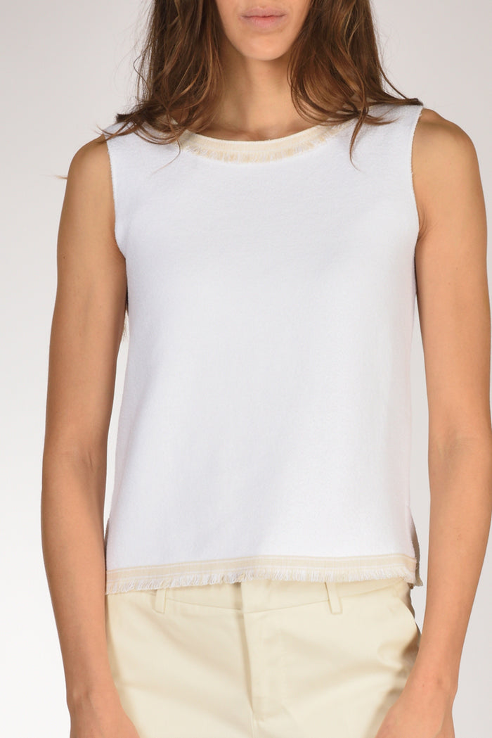Anne Claire Canotta Maglia Bianco Donna - 3