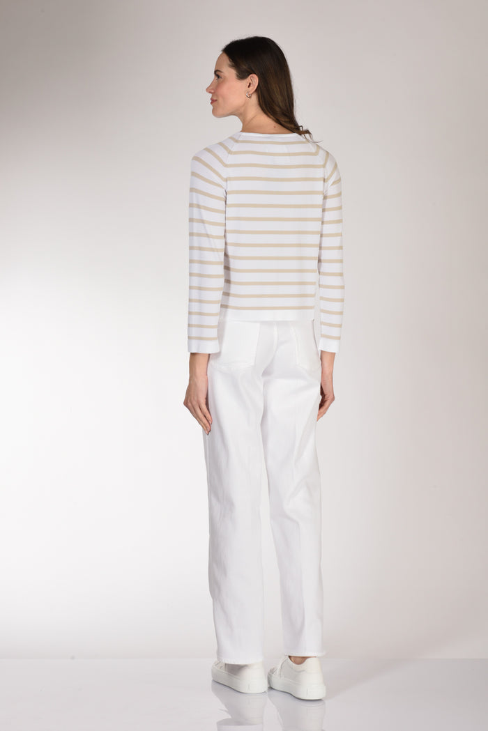 Anne Claire Maglia Rigata Beige/bianco Donna - 5