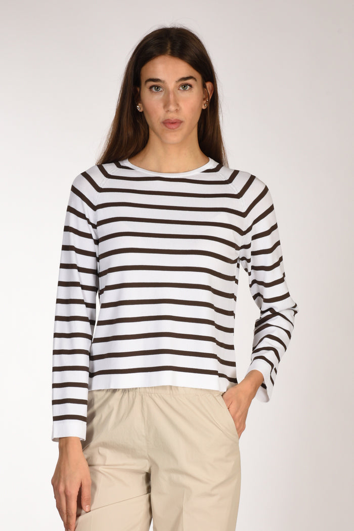Anne Claire Maglia Rigata Bianco/marrone Donna - 1