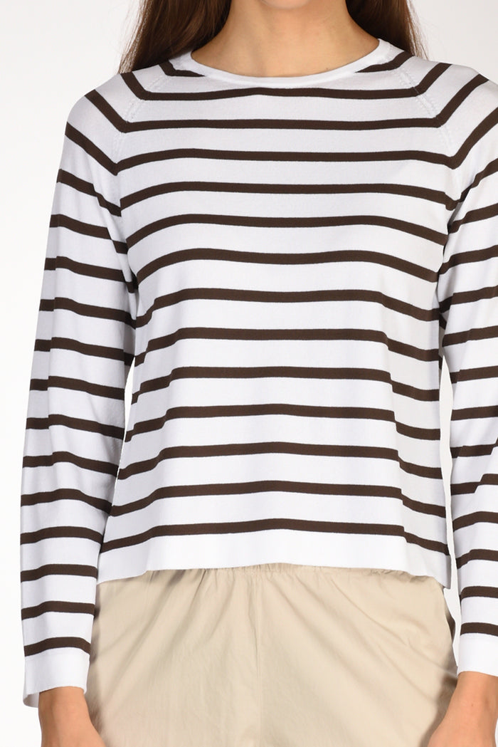 Anne Claire Maglia Rigata Bianco/marrone Donna - 3