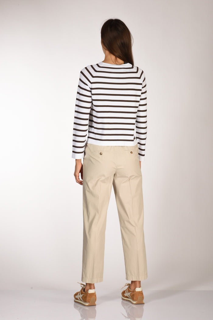 Anne Claire Maglia Rigata Bianco/marrone Donna - 5