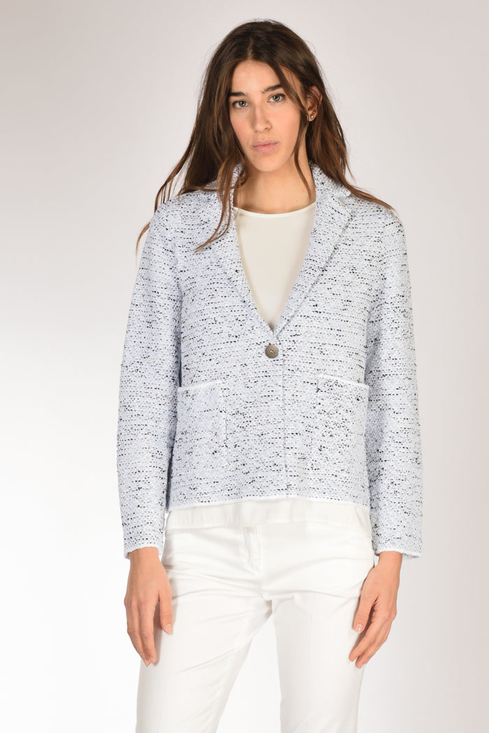 Base Milano Giacca Maglia Azzurro/bianco/nero Donna - 1