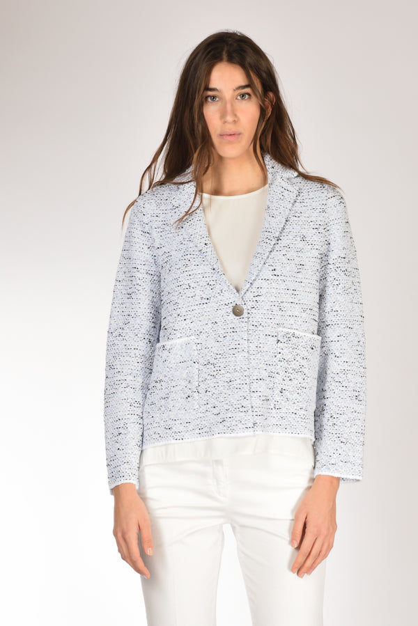 Base Milano Giacca Maglia Azzurro/bianco/nero Donna-2