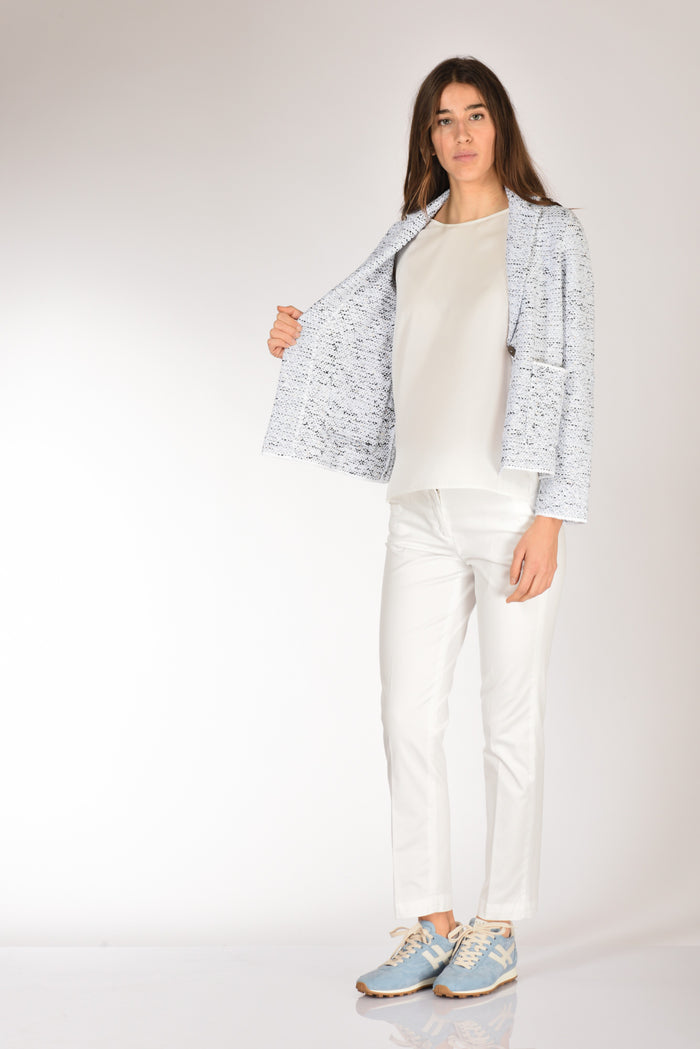 Base Milano Giacca Maglia Azzurro/bianco/nero Donna - 6