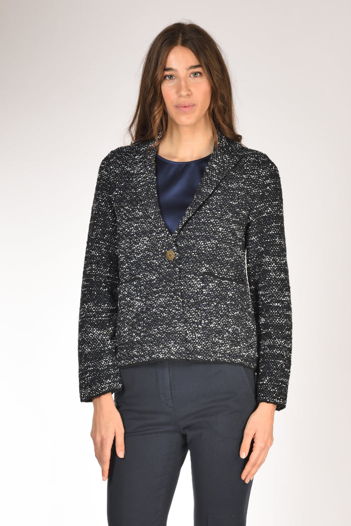 Base Milano Giacca Maglia Blu/nero/bianco Donna - 1