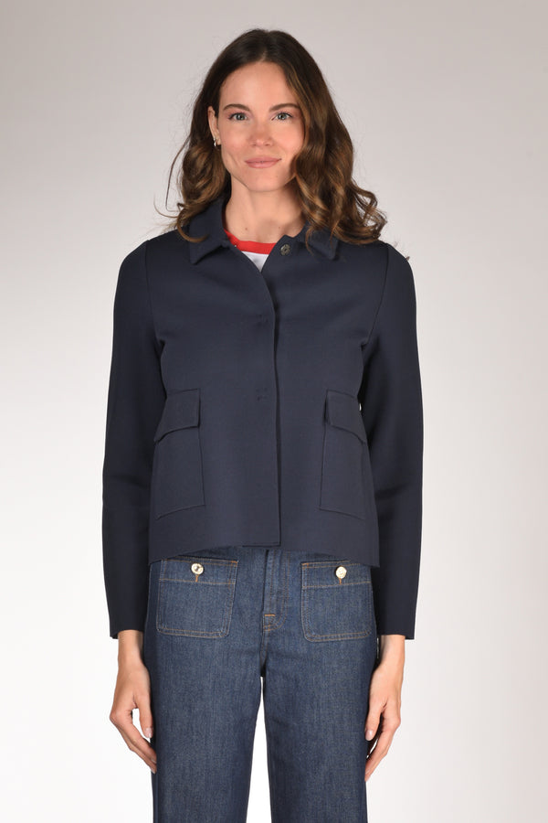 Base Milano Giacca Maglia Blu Donna-2