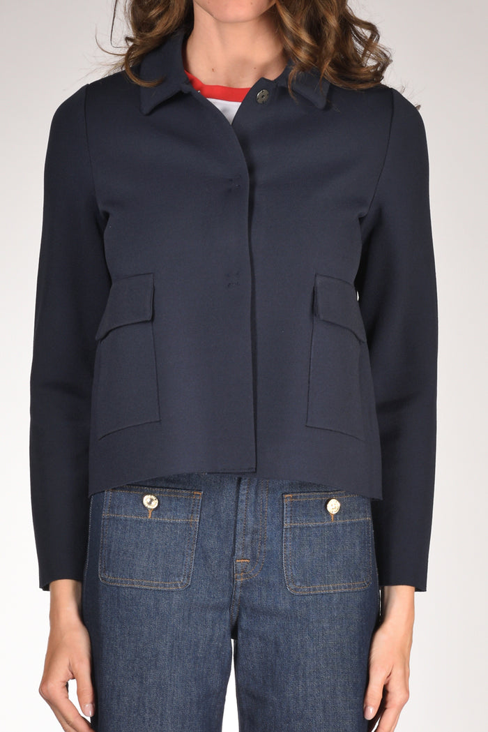 Base Milano Giacca Maglia Blu Donna - 3