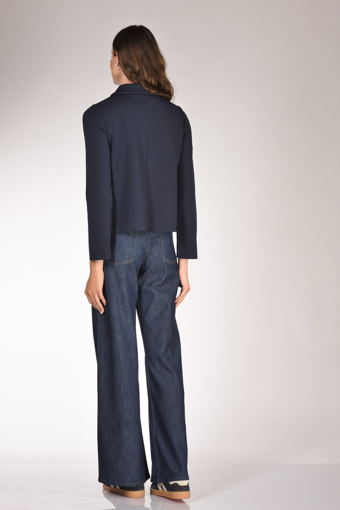 Base Milano Giacca Maglia Blu Donna - 5