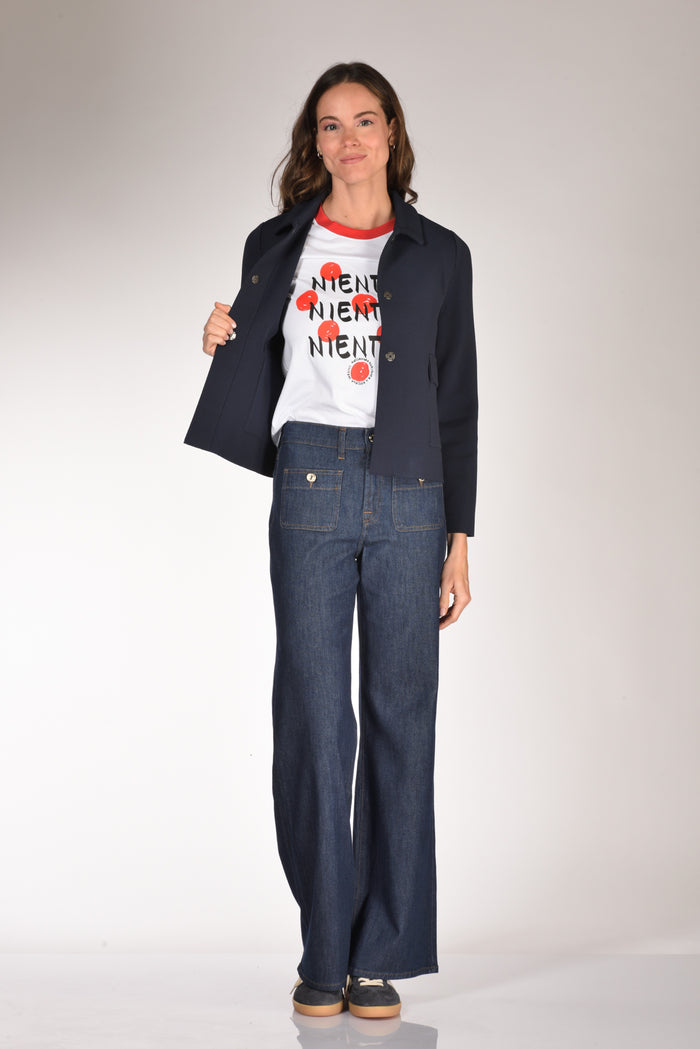 Base Milano Giacca Maglia Blu Donna - 6