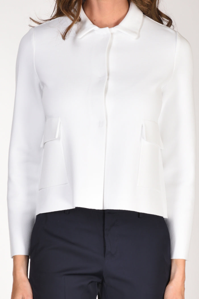 Base Milano Giacca Maglia Bianco Donna - 3