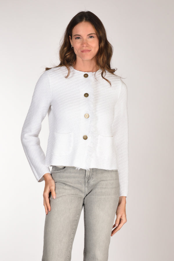 Base Milano Giacca Maglia Bianco Donna