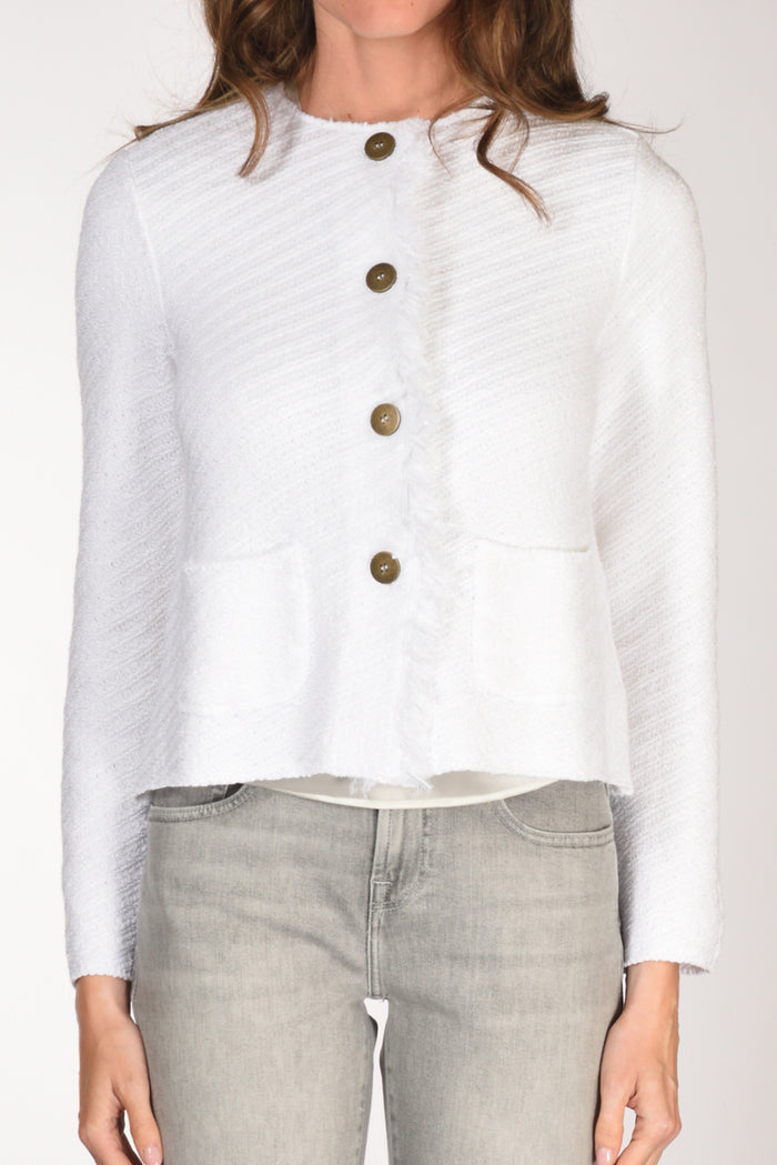 Base Milano Giacca Maglia Bianco Donna - 3
