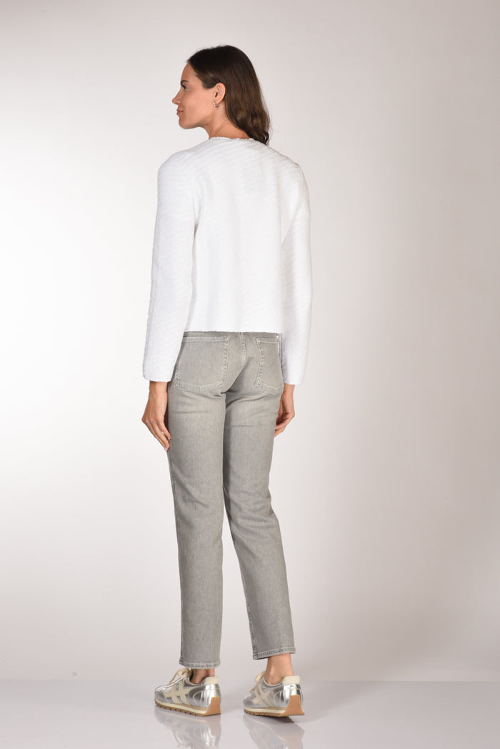 Base Milano Giacca Maglia Bianco Donna - 5