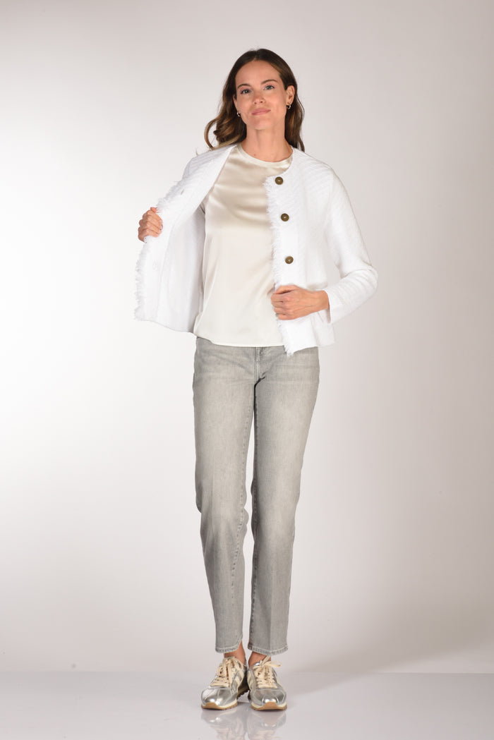 Base Milano Giacca Maglia Bianco Donna - 6