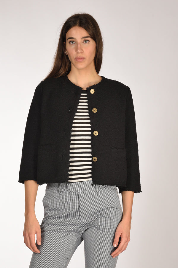 Base Milano Giacca Maglia Nero Donna