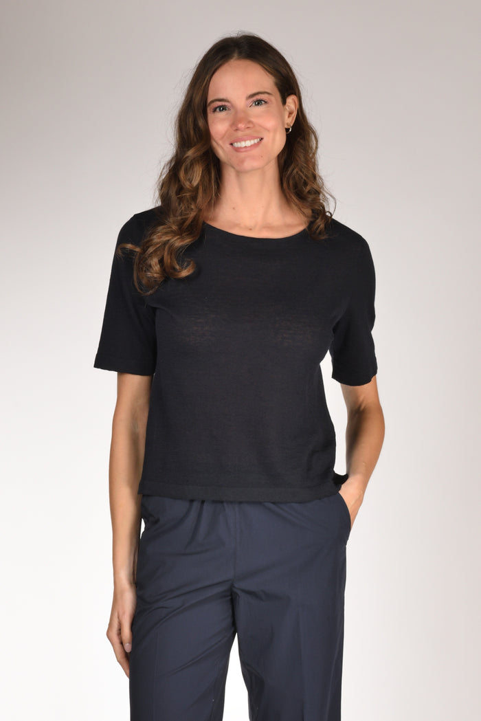 Base Milano Maglia Over Blu Donna - 1