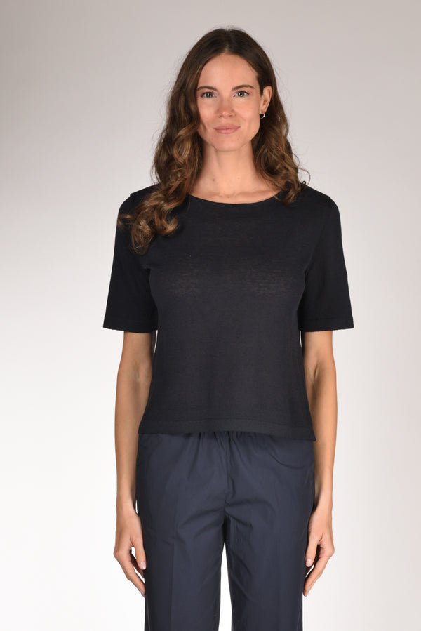 Base Milano Maglia Over Blu Donna-2