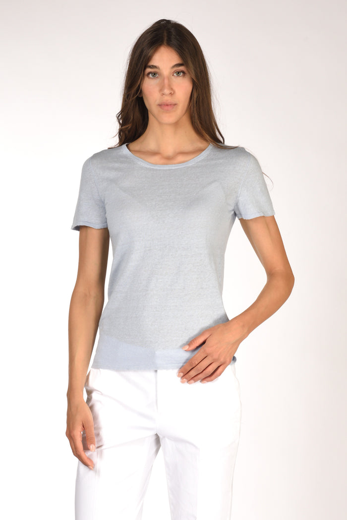Base Milano Tshirt Mm Azzurro Donna - 1