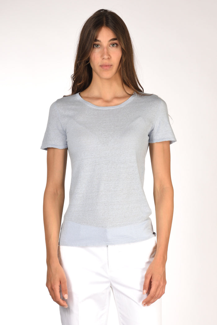 Base Milano Tshirt Mm Azzurro Donna - 2