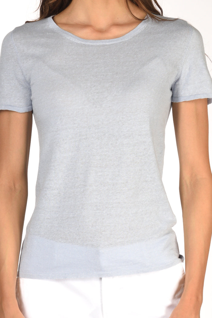 Base Milano Tshirt Mm Azzurro Donna - 3