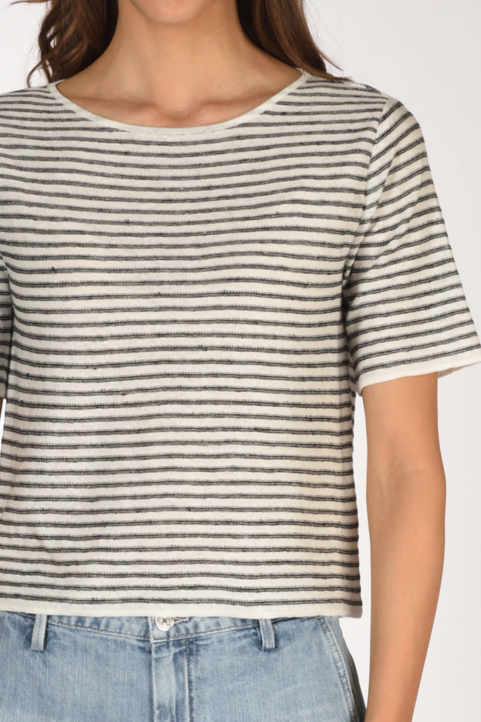 Base Milano Maglia Rigata Nero/bianco Donna - 3