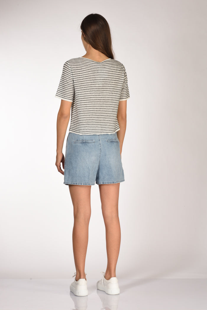 Base Milano Maglia Rigata Nero/bianco Donna - 5