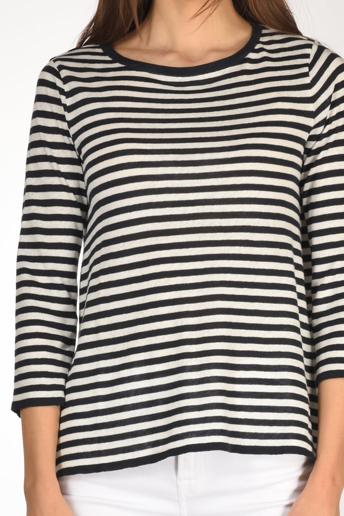 Base Milano Maglia Rigata Blu/bianco Donna - 3