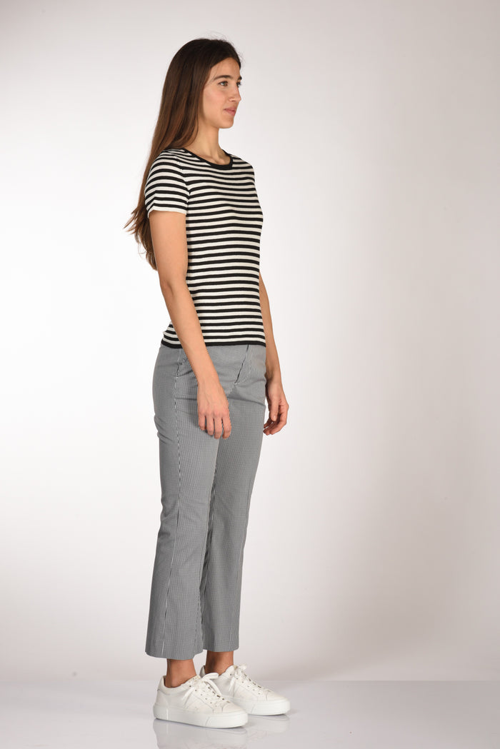 Base Milano Maglia Rigata Nero/bianco Donna - 4