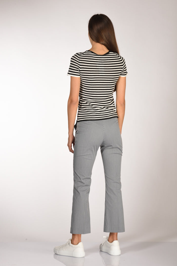 Base Milano Maglia Rigata Nero/bianco Donna - 5