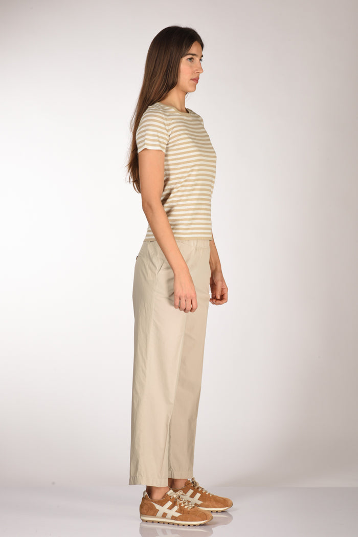 Base Milano Maglia Rigata Beige/bianco Donna - 4