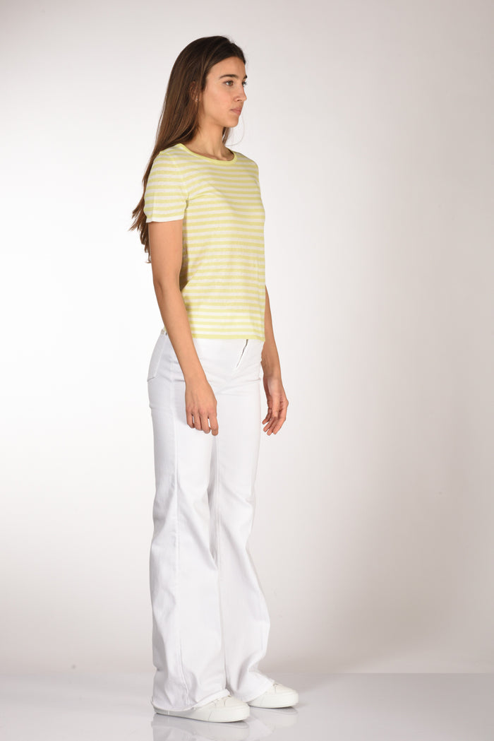 Base Milano Maglia Rigata Giallo/bianco Donna - 4