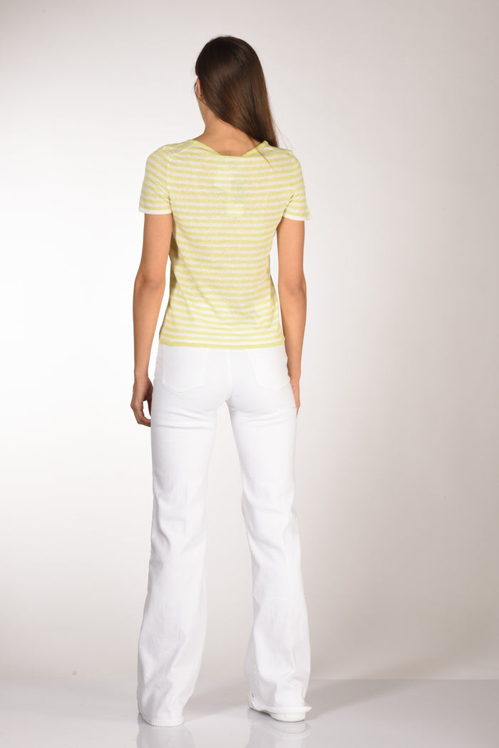 Base Milano Maglia Rigata Giallo/bianco Donna - 5