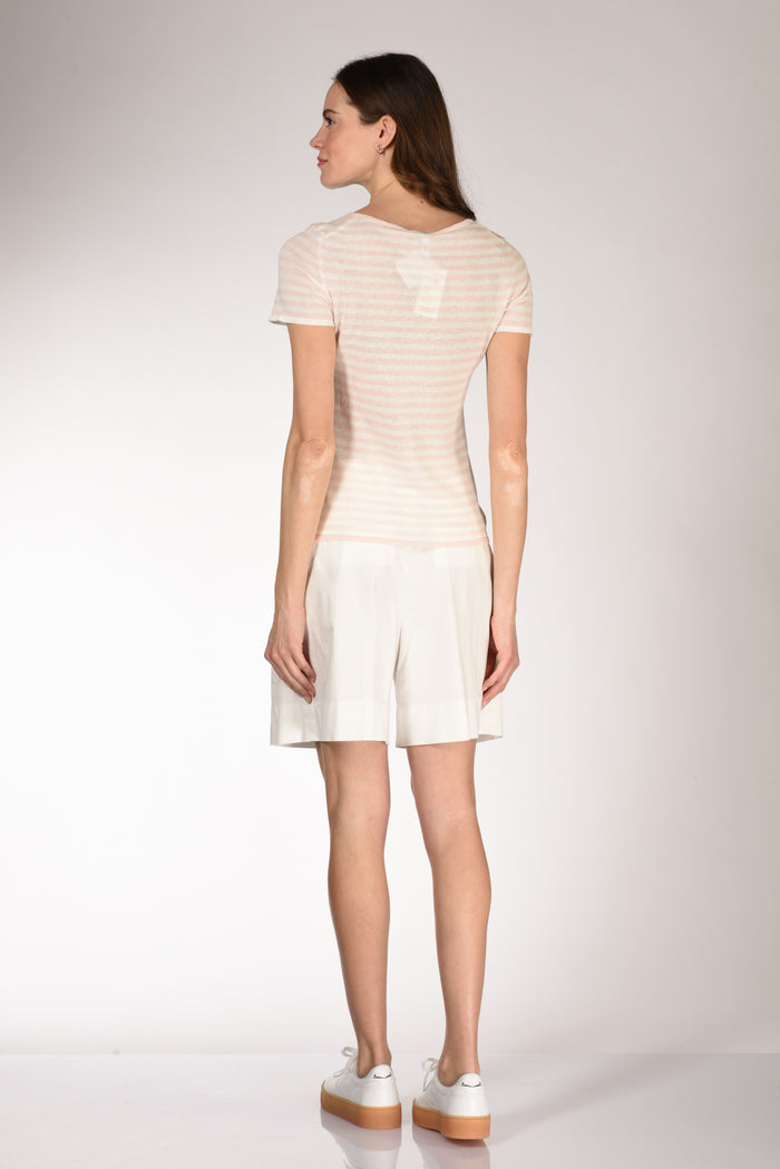 Base Milano Maglia Rigata Rosa/bianco Donna - 5