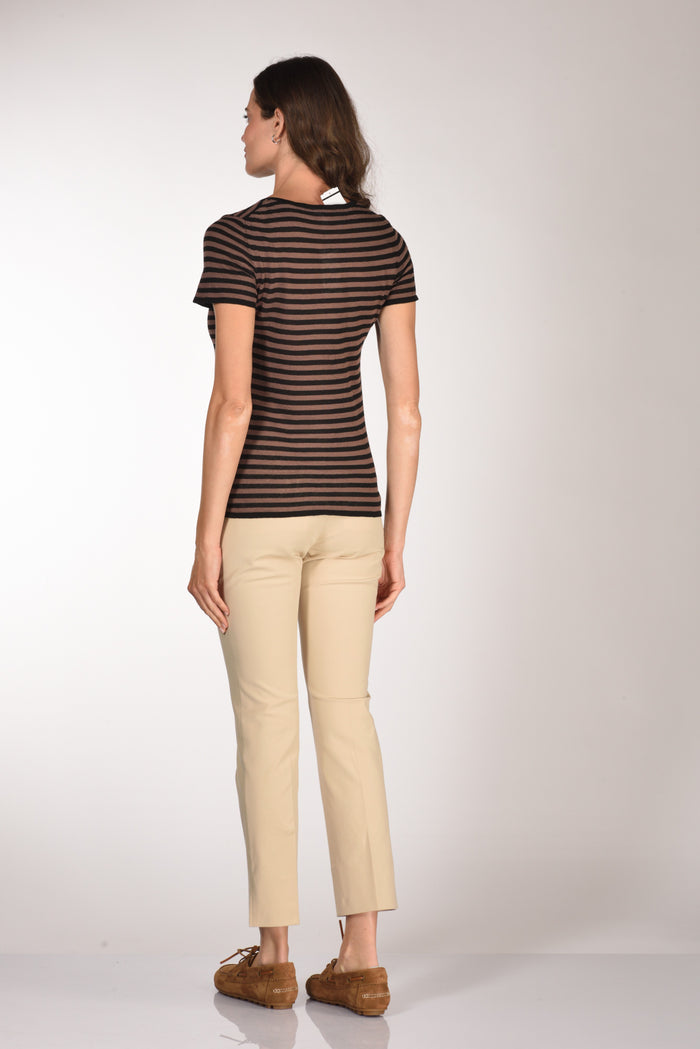 Base Milano Maglia Rigata Marrone/nero Donna - 5