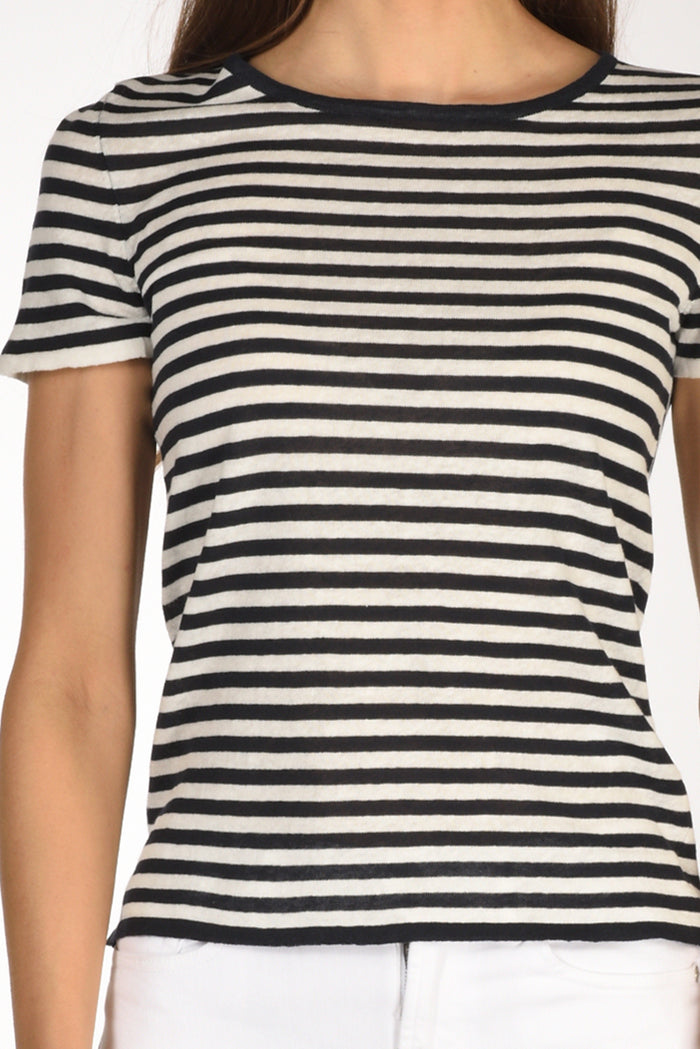 Base Milano Maglia Rigata Blu/bianco Donna - 3