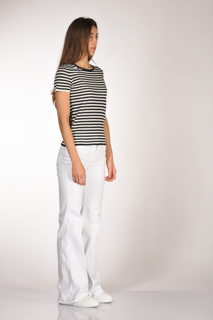 Base Milano Maglia Rigata Blu/bianco Donna - 4