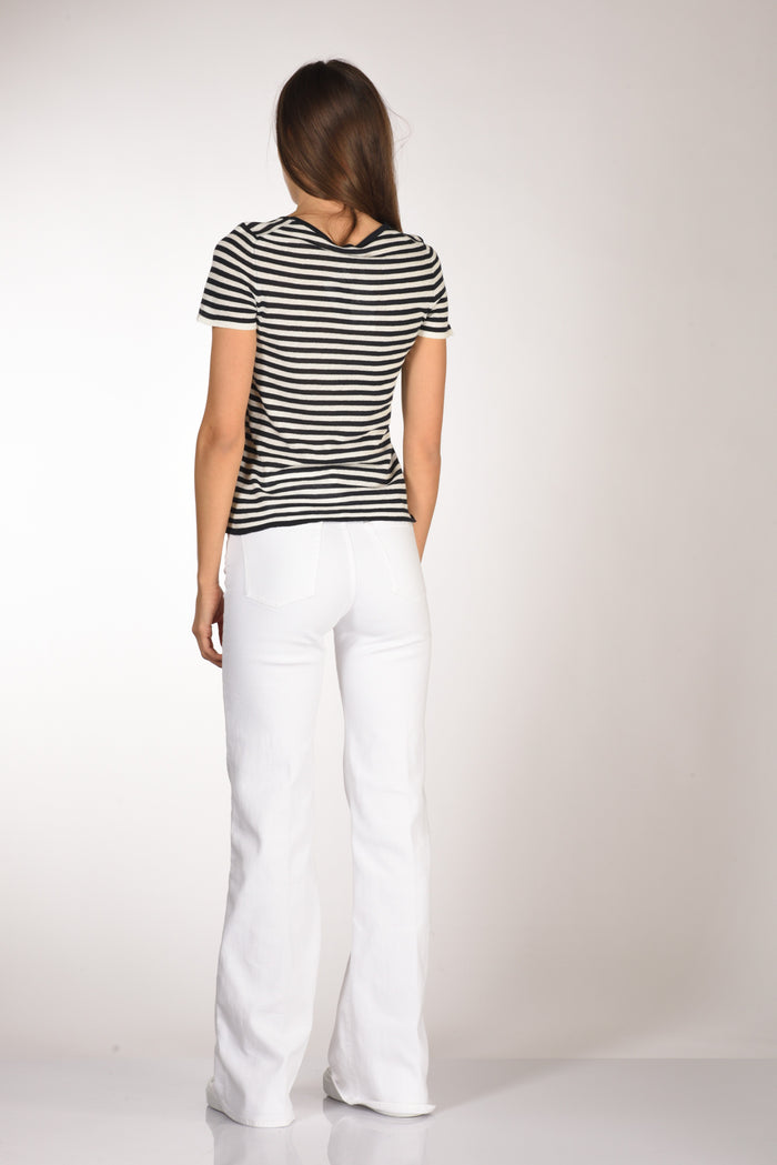 Base Milano Maglia Rigata Blu/bianco Donna - 5