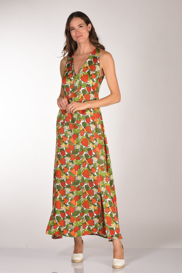 Alessandro Enriquez Abito Stampato Rosso/verde/bianco Donna