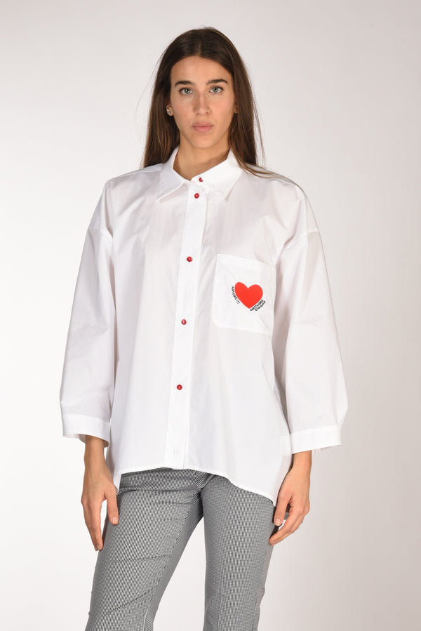 Alessandro Enriquez Camicia Over Bianco Donna