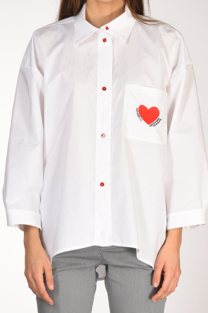 Alessandro Enriquez Camicia Over Bianco Donna - 3