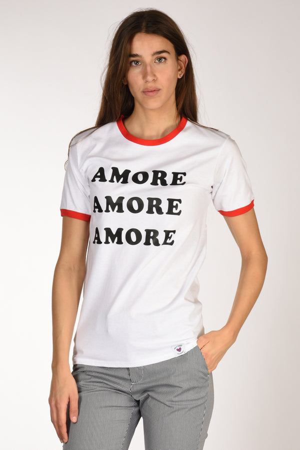 Alessandro Enriquez Tshirt Stampa Bianco/nero/rosso Donna