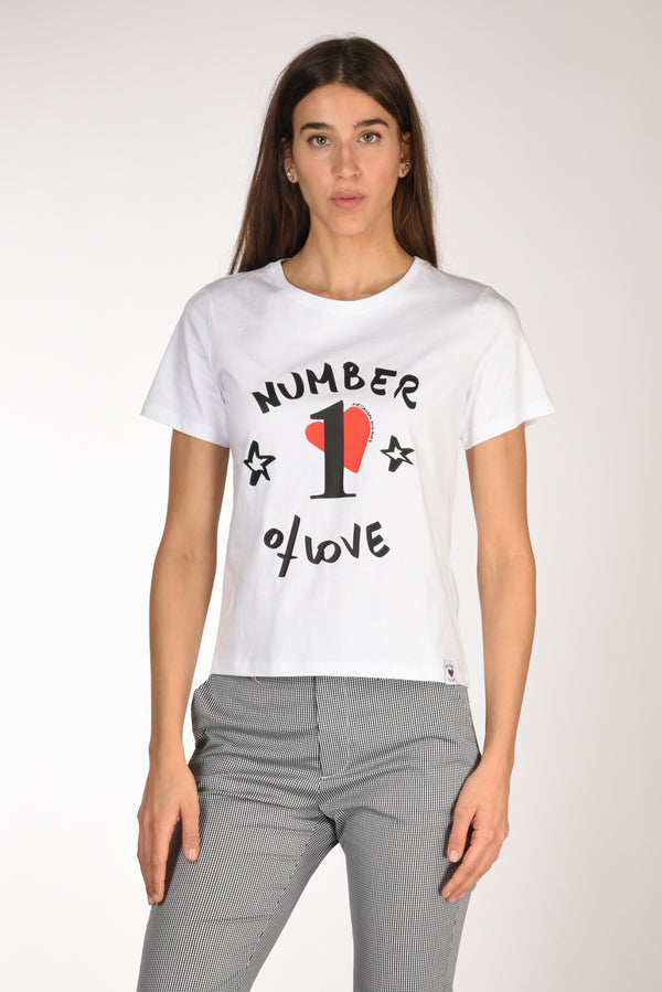 Alessandro Enriquez Tshirt Stampa Bianco/nero/rosso Donna