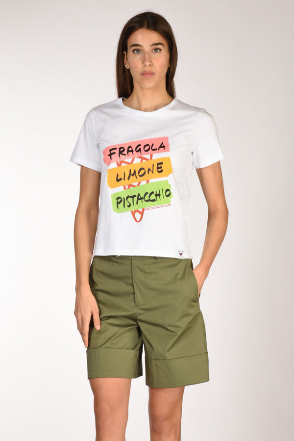 Alessandro Enriquez Tshirt Stampa Bianco/multicolor Donna