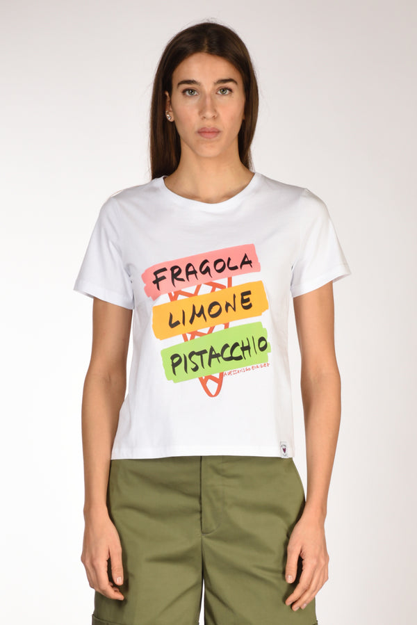 Alessandro Enriquez Tshirt Stampa Bianco/multicolor Donna-2