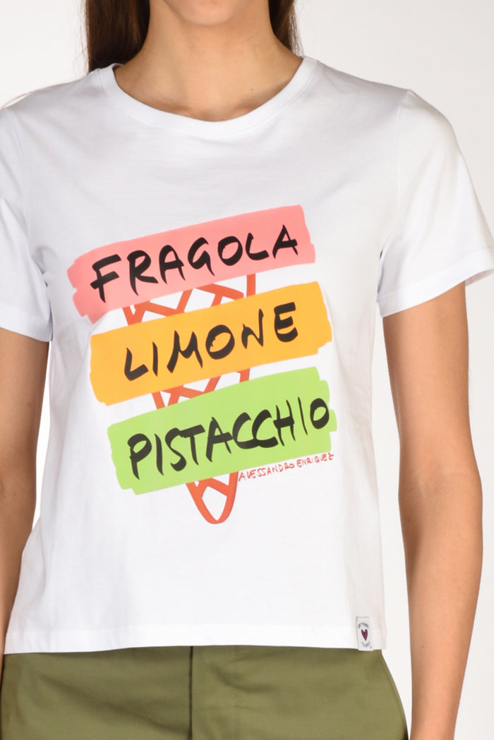 Alessandro Enriquez Tshirt Stampa Bianco/multicolor Donna - 3