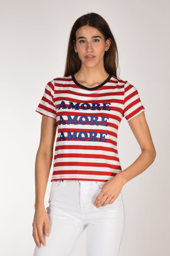 Alessandro Enriquez Tshirt Stampa Bianco/rosso Donna - 1