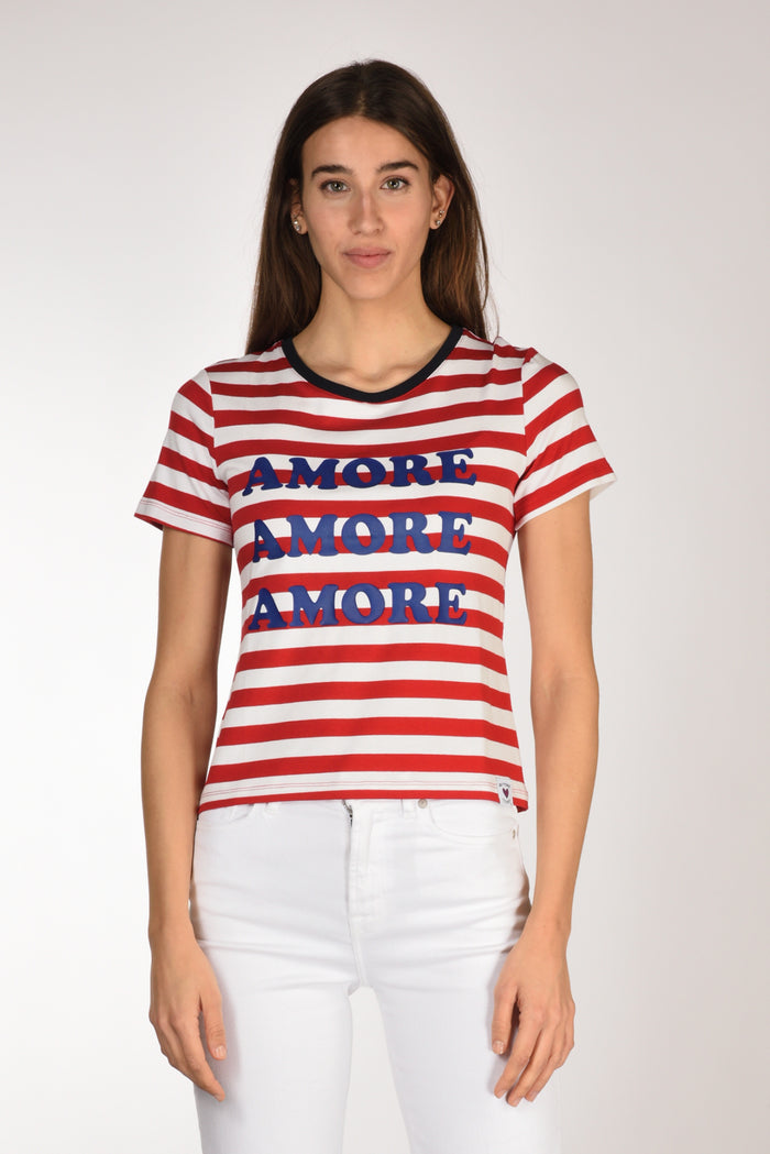 Alessandro Enriquez Tshirt Stampa Bianco/rosso Donna - 2