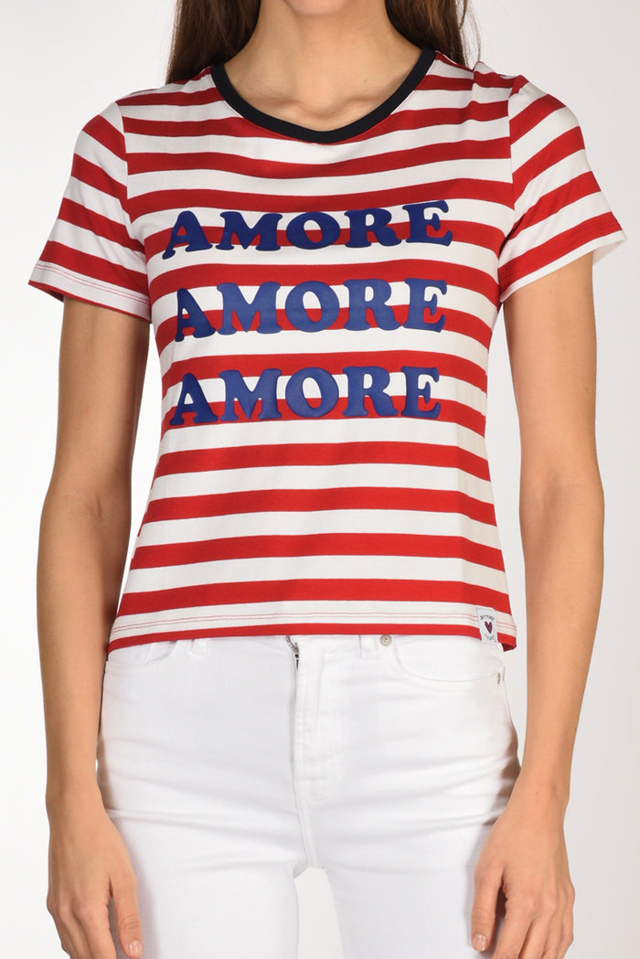 Alessandro Enriquez Tshirt Stampa Bianco/rosso Donna - 3